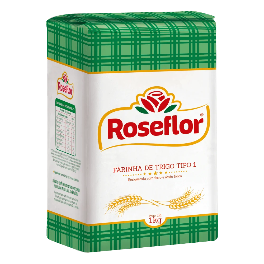 Farinha De Trigo Tipo 1 Roseflor 1kg