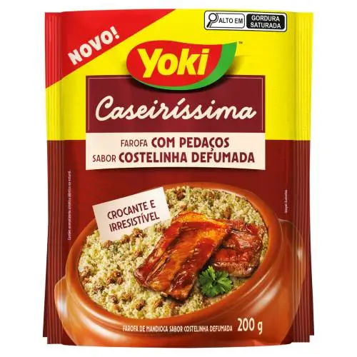Farofa Mandioca Yoki 200 G Caseiríssima Costelinha Defumada
